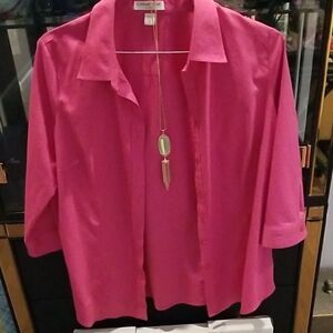 Coldwater Creek Pink Boxy Button Down Shirt With BUTTONS!!! NWOT!!!
